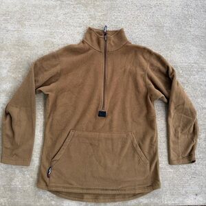 Peckham USMC Polartec 1/4 Zip Fleece Sweatshirt Men Small Coyote Brown Pullover